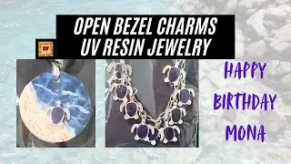 Sea Turtles Open Bezel Charms UV Resin Jewelry | Ocean Pendant | Beginners Tutorial | Cats Eye Gel
