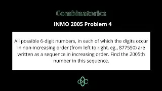 Combinatorics | INMO 2005 Problem 4 | Indian National Math Olympiad | Cheenta
