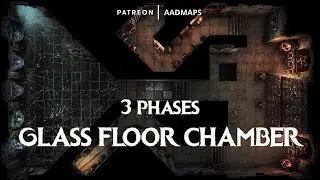 Fantasy Battlemaps - Mad Mage Dungeon: GLASS FLOOR CHAMBER Animated Battle Maps Preview