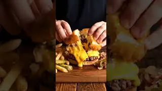 🧀🍔 Чизбургер в стиле Пенсильвании и Филадельфии ASMR | Идеальное нарезание и вытягивание сыра с п...