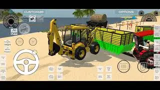 Drive JCB and Uploading Stone From tractor and Dumper Truck in 3d Game  #gaming