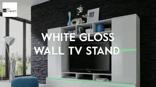 WHITE GLOSS WALL TV STAND HD