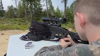 Thomas shooting the suppressed Ruger Precision Rimfire 22LR