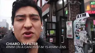 Using a Chairo UV Filter on a Canon M100 with a 15-45mm EF-M Lens