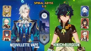 C1 Neuvillette Kachina Vape  & C0 Kinich Furina Burgeon  - Spiral Abyss 5.0 Floor 12 #genshinimpact