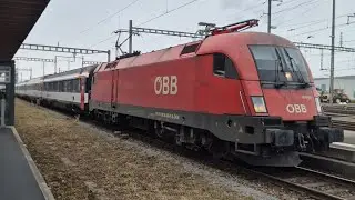 ÖBB Rh1016 mit SBB EC-Komp abfahrt in Buchs SG