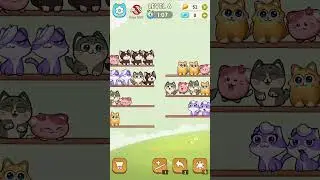 Cat Sort Puzzle - Gameplay - Cute Puzzle game with Cats! Level 6 #cat #cats #funnycats