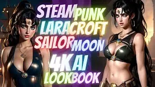 4k AI Lookbook Steampunk Sailormoon Lara Croft Candy Paint 🥰 🤪 #4kailookbook #aianime #sailormoon