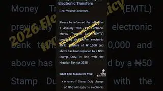 2026 Electronic money transfer policy in Nigeria 