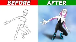Drawing Spider Gwen || Spider-Man || Ax24 Drawings