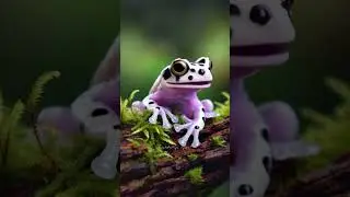 White Frog with Purple Black Pattern Cute / Katak Ungu #Animal #amphibian