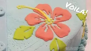 How to pipe royal icing flowers - Hibiscus flowers - Tropical flower | Beloved Design Studios | 2019