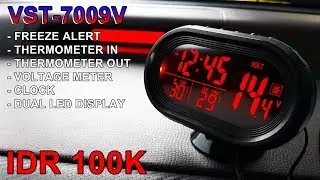 VST-7009V Alat Pengukur Themperatur Suhu Luar Dalam Voltmeter dan Jam Digital