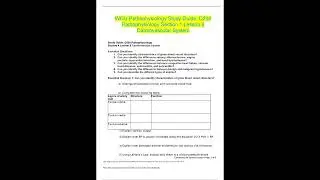 WGU PATHOPHYSIOLOGY STUDY GUIDE D236 PATHOPHYSIOLOGY SECTION 1 LESSON 6 CARDIOVASCULAR SYSTEM