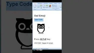 Owl 🦉 Emoji in MS Word #computerthecourse #viral #trending #shorts #ytshort
