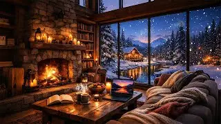 Winter Morning Piano ☕ Cozy Cabin Ambience ❄️ Relaxing Music for Sleep, Study & Stress Relief (Live)