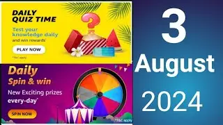 Amazon quiz answers today || Amazon daily  quiz today || Daily Spin and win quiz || 3/08/24
