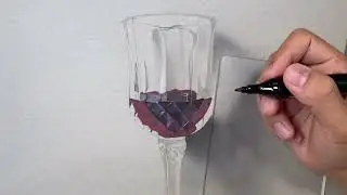 Real Wine Glass Watercolor painting 🎨🖌️