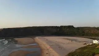 Aerial video from Odeceixe beach at sunset - Aljezur, Portugal (HD 4K)