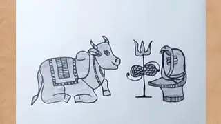 How to draw a shivling and nandi ||shivling  drawing easy  #youtubevideo #drawing #shivling #nandi