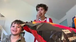 Testing some snacks with lil bro