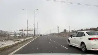شوارع اربيل مع صقوط ثلج