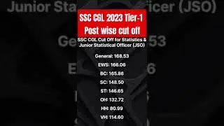 SSC CGL 2023 Tier-01Post  CUT OFF ||  Finance/Assistant Audit Officer/Assistant Accounts Officer