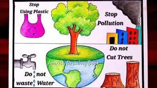World Nature Conservation Day drawing | Nature Conservation Poster Drawing | Save Earth save Nature