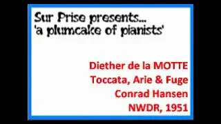 Diether de la Motte Toccata, Arie und Fuge