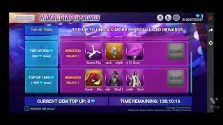 HIDEOUT TOP UP BONUS | FREEFIRE SPECIAL TOP UP GIFTS | IN 1000 DIAMOND TOP UP GET ALL REWARDS | FF
