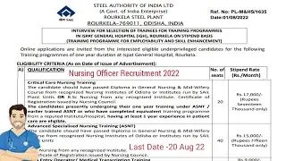 Staff Nurse Recruitment, SAIL Raurkela steel plant Odisha || Salary 17,000 || Shyam Choudhury ||