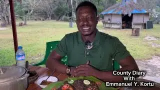 DINNER AT KPATAWEE WATERFALLS IN BONG COUNTY CENTRAL LIBERIA WEST AFRICA 
