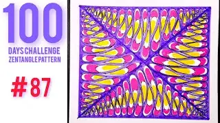 87#100 day's of tangling | Zentangle 100 days challenge | Zentangle doddle art | Zentangle Art