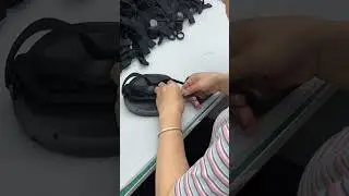 nce the worker ties the straps, the LED mask is considered complete. #factory #flash #mask
