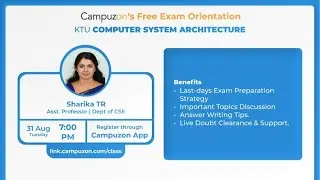 Campuzon's  Live Exam Orientation for  COMPUTER SYSTEM ARCHITECTURE(S7)