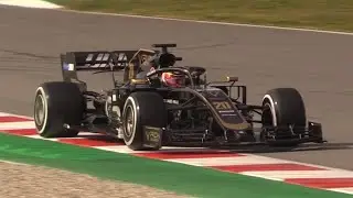 Haas VF19 Rich Energy F1 Car in Action at Barcelona & Monza Circuit