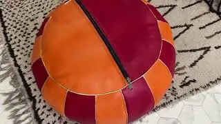 Kechart &ndash; Moroccan pure leather pouf, handmade leather pouf cover, traditional leather ottomans