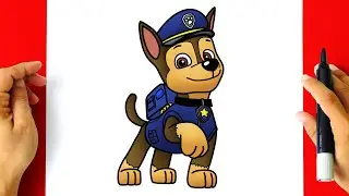 Como DESENHAR a PATRULHA CANINA - Cómo DIBUJAR a LA PATRULLA CANINA - CHASE - Paw Patrol Drawing