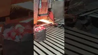 cutting red iron with industrial Saw Machine #rollingmill #steelmanufacturing #factorywork #steel