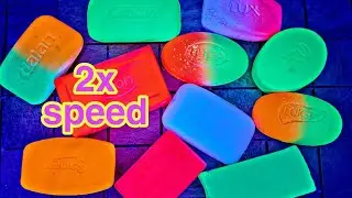 2X speed ASMR NEON soap cutting. 4K @Bossin Asmr