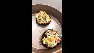 Portobello Stuffed Mushrooms #mushroom #starters #cooking #food #cheese #shorts #youtubeshorts #yt