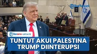 Detik-detik 2 Anggota Parlemen Israel Menyela Pidato Donald Trump, Angkat Poster 