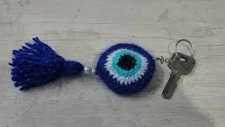 A little keychain with powerful vibes 🧿 / Handmade with love & good energy 🧿💫 #crochet #trending 
