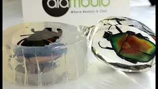 How to cast Beetle into resin pendant, using silicone mold ALAMOULD