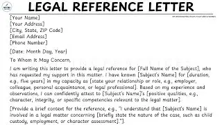 [LETTER TEMPLATE] How To Write A Legal Reference Letter Step by Step Guides | Writing Practices