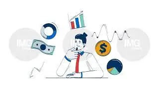 Businessman analyzing financial data and trends doodle animation