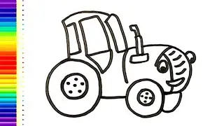 Drawing a tractor | How to draw tractor | Painting and coloring for kids,toddlers