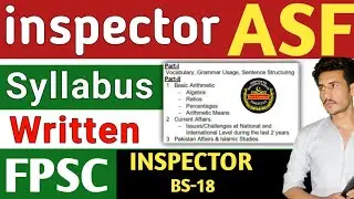 inspector Asf syllabus 2024 || fpsc Asf inspector syllabus 2024 || Asf inspector fpsc slip 2024