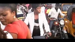 Young people in Nigerian small town in Christmas season