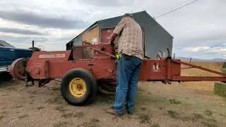 Putting my old IH 47 hay baler to bed for the winter.